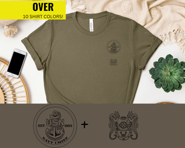 Navy Chief Master Diver Qualification T-Shirt - Black & White Collection